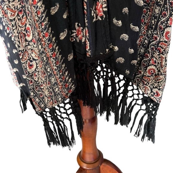 Abercrombie & Fitch Navy Paisley Floral Swim Cover Up Kimono Size: XS / S Boho - Picture 4 of 9